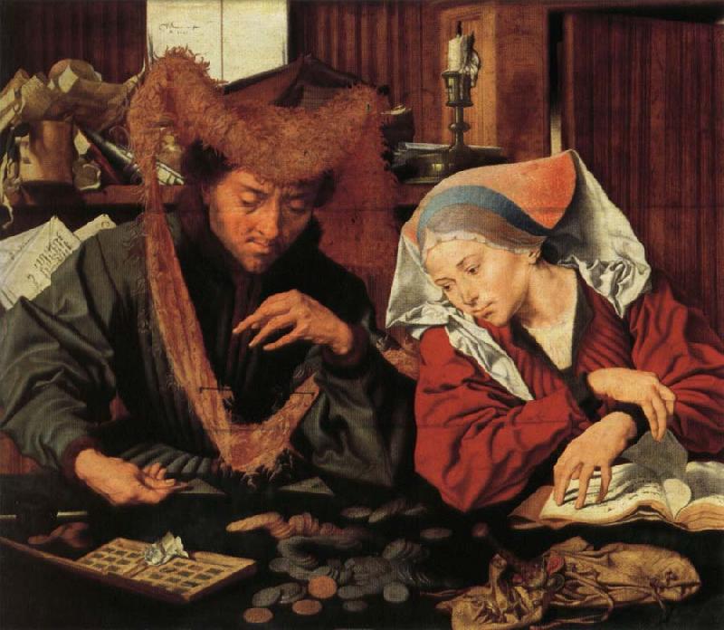 Marinus van Reymerswaele A Moneychangr and His Wife oil painting picture